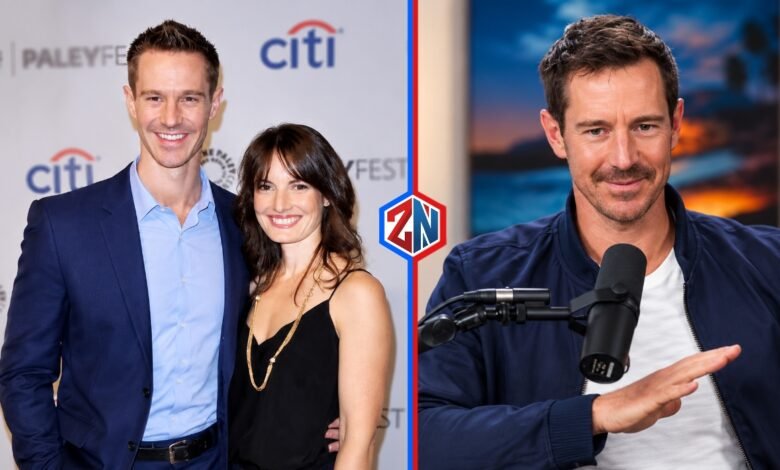 Lauren Kutner husband Jason Dohring speaking during a podcast interview
