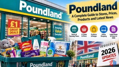 Poundland UK store with £1 deals, shopping products, household essentials and latest 2026 updates